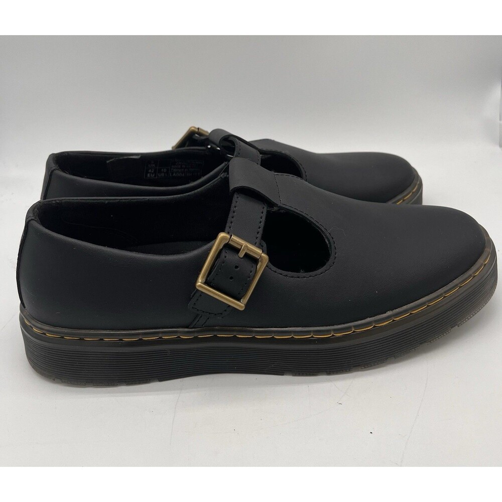 Dr. Martens Zavala MJ Mary Jane Shoes Womens 10 Black Leather Flats Buckle